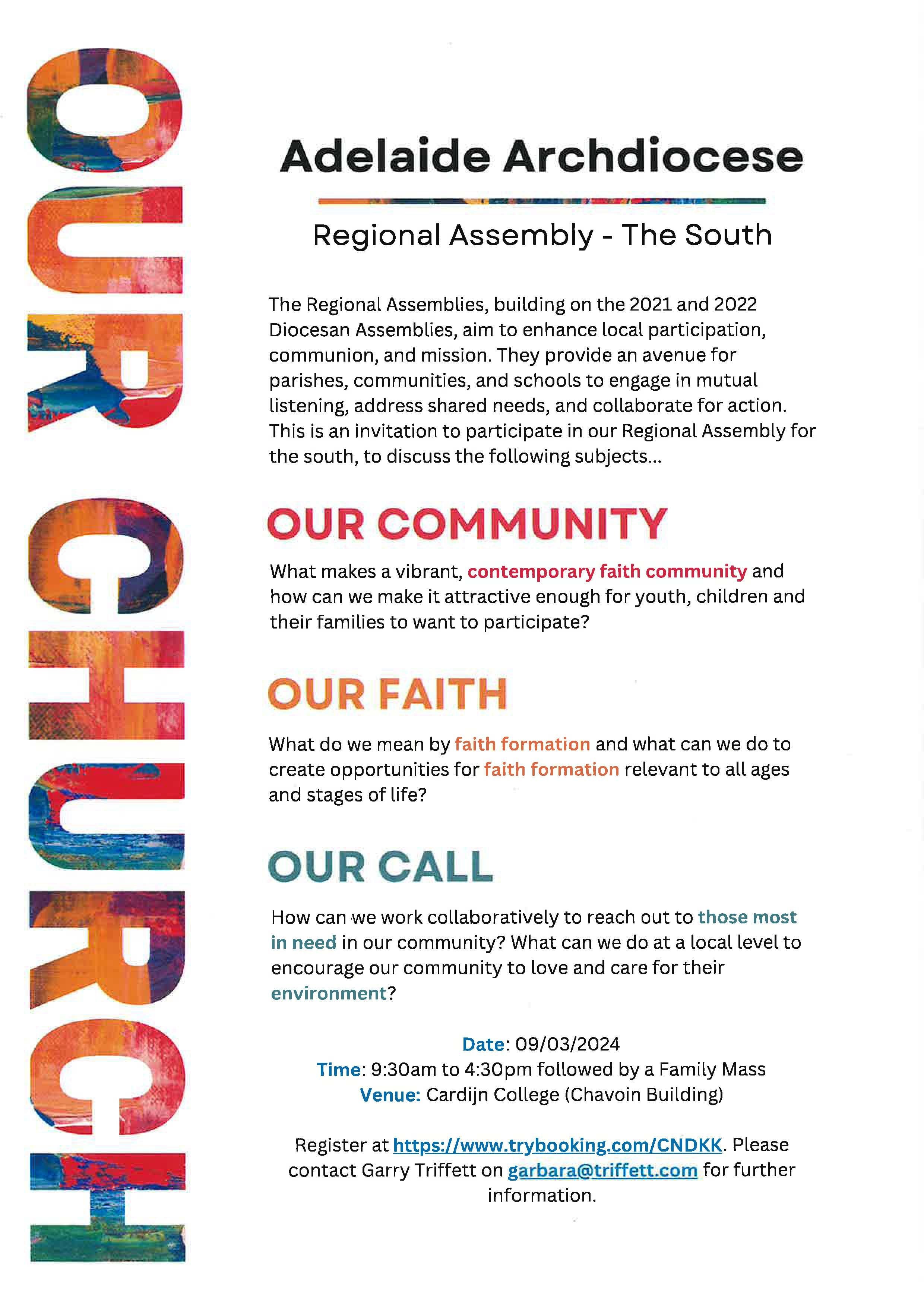 Adelaide Archdiocese - Regional Assembly Adelaide Archdiocese - Regional Assembly